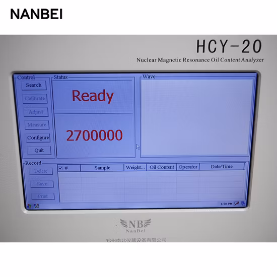 Probador de contenido de aceite de resonancia magnética nuclear Nmr Analyzer